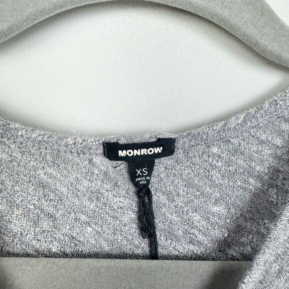 MONROW | REVOLVE Gray Split Sleeve Shirred Mini Dress NEW Women’s Size X-Small - Picture 6 of 10